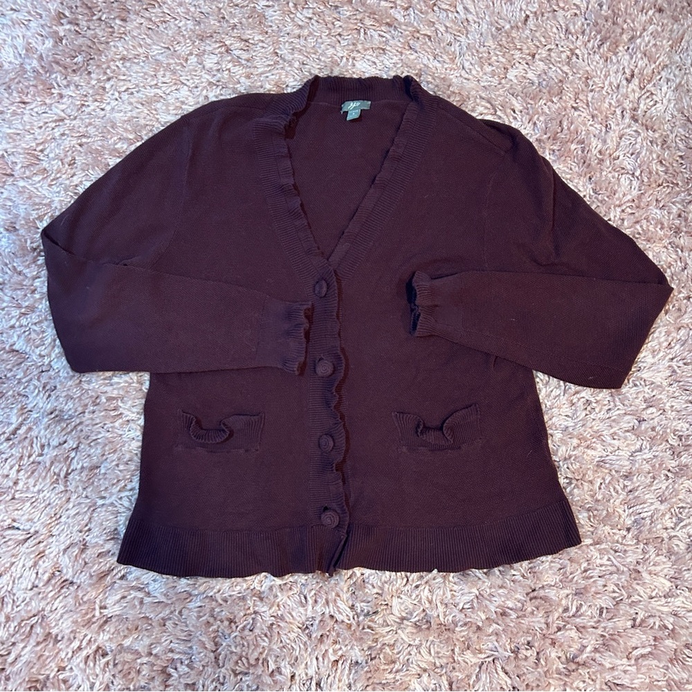 J. Jill Purple Cardigan Sweater Size Small